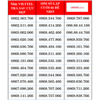 Sim Viettel Trả Sau sim số lặp cuối 66 dể nhớ