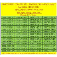 Sim Viettel trả trước chính hãng chưa kích hoạt