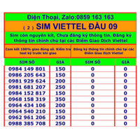 Sim viettel trả trước đầu 09 số đẹp dễ nhớ phong thủy dùng nghe gọi và truy cập 4G (2)