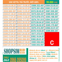 Sim Viettel trả trước đẹp đầu 096 xxx 097xxx, 098xxx, sim có sẵn gói cước Tomato, Chưa kích hoạt, SIM CÓ GÓI 4G KÈM