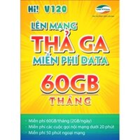 Sim Viettel V120 4G - Miễn Phí 60GB/ tháng - Gọi nội mạng miễn phí - 50 phút Ngoại Mạng