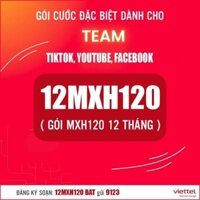 Sim Viettel vào mạng 1 năm 12MXH120 free gọi và data không giới hạn youtube tiktok facebook Messenger