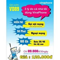 Sim vina 60gb/thang.mien phi goi noi mang duoi 20p tang 50p ngoai mang