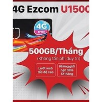 Sim Vina gói U1500 500GB/ Tháng Siêu rẻ