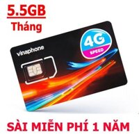 Sim Vinaphone 4G Trọn Gói 1 Năm Sử Dụng Miễn Phí Không Cần Nạp Tiền Sim Data Tốc Độ Cao D500 5GB/Tháng