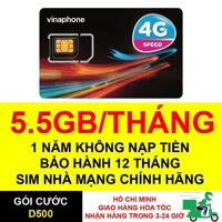 Sim Vinaphone 4G trọn gói 1 Năm