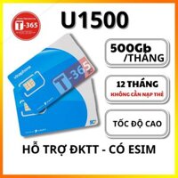 Sim Vinaphone U1500 Tháng Có 500Gb Tốc Độ Cao,12 Tháng Không Cần Nạp Thẻ,Phù Hợp Dùng Nhiều Data