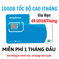 Sim Vip 5G Vinaphone TD49 Tặng 1 Tháng Đầu 100GB/Tháng Sài Mạng Thả Ga Sim Siêu Tốc Độ Cao