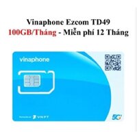 Sim4G TD49 Vinaphone , Tổng Data 1200GB Sử Dụng 1 Năm - Không Giới Hạn Truy Cập Tốc Độ Thấp , Bảo Hành 12 Tháng