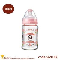 Simba Bình sữa thủy tinh thơ mộng cổ rộng 180ml hồng