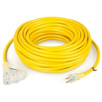 SIMBR 75 FT 12/3 Extension Cord Outdoor/Indoor, Heavy Duty Electrical Cord with Lighted 3 Outlets, 3 Prong, 15 Amps, UL Listed, SJTW - Power Your H...