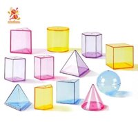 Simhoa 12 Miếng Hình Dạng Hình Học Khối Họa Tiết Xếp Chồng Hình Trò Chơi Phân Loại Chất Chắc Chắn Hình Học 3D Cho Đồ Dùng Học Tập Tiểu Học Trẻ Em