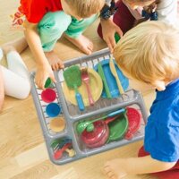 Simhoa 28 Cái Chơi Phụ Kiện Nhà Bếp Đồ Dùng Nhà Bếp Đồ Chơi Học Tập Chơi Nồi Và Đĩa Playset Cho Đảng Trẻ Em