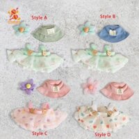 Simhoa 3x Búp Bê Đầm Có Mũ Phụ Kiện Tóc Handmade Cho Búp Bê 15-17cm Trang Phục