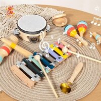 Simhoa 8 Miếng Bộ Đồ Chơi Gõ Bộ Nhạc Cụ Phát Triển Kỹ Năng Vận Động Nhịp Điệu Giáo Dục Cho Mầm Non 1 2 3 4 Tuổi
