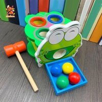 Simhoa Ếch Gỗ Đập Và Búa Đồ Chơi Bàn Làm Việc Cho Bé Trai Bé Gái