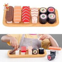 Simhoa Gỗ Sushi Bộ Thực Phẩm Cho Đồ Chơi Nhà Bếp Vai Trò Nhà Bếp Giả Vờ Chơi Bộ Quà Tặng Hoàn Hảo Cho