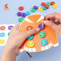 Simhoa Tập Đi Montessori Quần Áo Ban Ren Trò Chơi May Nút Dây Thẻ Đồ Chơi Giáo Dục