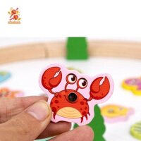 Simhoa Xe Lửa Đường Playset Trò Chơi Câu Cá Đồ Chơi Bé Gái Tập Đi Đảng Ủng Hộ