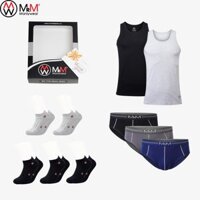 Simple Box - 2 Áo ba lỗ nam, 3 quần lót nam tam giác, 5 đôi tất cao cấp MRM Manlywear - Size XL  67 - 74kg - Size M nhỏ hơn 58 kg