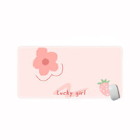 Simple Style Keyboard & Mouse Pad Pink/White/Red Flower Large Mouse Pad Keyboard Mat 800*300*3mm for Home Office