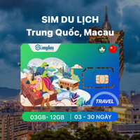 [SIMPLUS] Sim Trung Quốc Macau China Unicom Du Lịch 4G tốc độ cao 3 5 8 15 30 ngày không giới hạn Internet