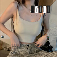 Singleman Gợi Cảm Bên Trong Crop Halter Ống Crop Không Tay Có Miếng Lót Áo Ngực Dây