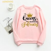 Sinh Nhật Đáng Yêu Bé Gái Dễ Thương Nữ Quần Áo Mùa Đông Ngộ nghĩnh Nữ Hoàng Sinh Vào Tháng Một Đến Tháng Mười Hai Áo Hồng Top Nữ Đồ Họa Áo Chui Đầu Nhảy