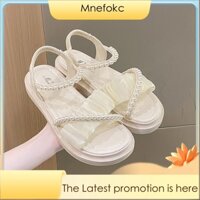 Sinh Viên Sandals Nữ  Mùa Hè Mới Đế Dày Fairy Wind Gentle Lady Pearl Net Red Superfire Roman Giày