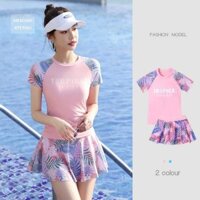 Sinh viên Thể thao Swimwear Phân chia bảo thủ che thịt người mới bắt đầu với ngực đệm chống đi bộ suối