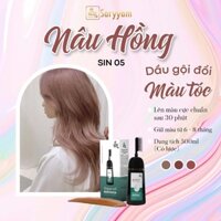 Sinhair đổi màu tóc Chính hãng - Dầu gội đổi màu tóc Nâu Hồng | Gội nhuộm tại nhà| Sinhair đổi màu