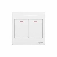 Sino _S98 - Công tắc đôi 1 chiều phím lớn có đèn báo đỏ 10A - S982N1R
