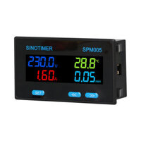 SINOTIMER SPM005 Multifunctional Power Meter High Accuracy LCD Display Measures Voltage Current Temperature Power 32-bit