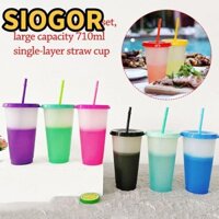 Siogor 10 Cái / bộ 24oz 710ML Cốc Sippy Mùa Hè, Cốc Lạnh Bình Nước Dung Tích Lớn, Cốc Sữa Nước ép Sáng Tạo Có Nắp Sippy Bubble Trà Cà Phê Ấm Siêu Tốc
