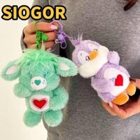 Siogor Peluche Móc khóa, Gấu bông Carebears Mặt dây chuyền gấu cầu vồng, Phụ kiện túi đựng đồ chơi gấu sang trọng Kawaii 18cm