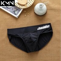 Sịp nam Aussiebum Dạng Tam Giác Chất Liệu Thun Lạnh Cao Cấp Logo Bên Màu Đen Huyền Bí