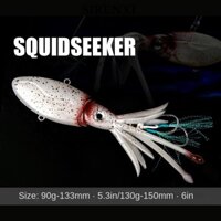 Sirenxi Glow Squid Váy Dụ, 90g-133mm Cao Su Mềm Mồi Câu Cá Váy Mực, Mồi Câu Cá Di Động Dạ Quang Bạch Tuộc Trolling Mồi Câu Cá Biển