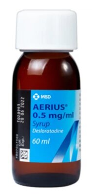 Siro Aerius MSD (Desloratadine) giảm nhanh các triệu chứng viêm mũi dị ứng, mày đay (60ml)