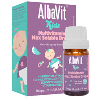 Siro ALBAVIT KIDS MULTIVITAMIN MAX SOLUBLE DROPS tăng cường đề kháng, hỗ trợ miễn dịch cho bé lọ 10ml