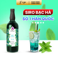 Siro Bạc Hà Pomona Mint Syrup Nguyên Liệu Pha Chế Soda Trà Sữa Hàn Quốc Chai Thủy Tinh 1 Lít