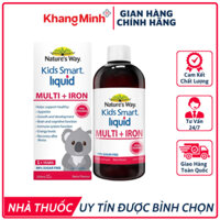 Siro Bổ Sung Sắt Và Multi Vitamin Cho Bé Nature's Way Kids Smart Liquid Multi + Iron Hỗ Trợ Tăng Đề Kháng Cho Bé 200ml
