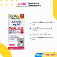 Siro Bổ Sung Sắt Và Multi Vitamin Cho Bé Nature's Way Kids Smart Liquid Multi + Iron Hỗ Trợ Tăng Đề Kháng Cho Bé 200ml