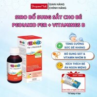 Siro Bổ Sung Sắt Và Vitamin B Cho Bé Pediakid Fer + Vitamines B Giúp Bổ Máu, Giảm Mệt Mỏi, Tăng Hấp Thu (Hộp 125ml)