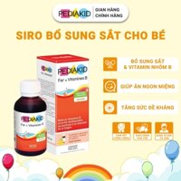 Siro Bổ Sung Sắt Và Vitamin B Cho Bé Pediakid Fer + Vitamines B Giúp Giảm Nguy Cơ Thiếu Máu 125ml