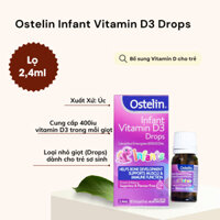 Siro Bổ Sung Vitamin D3 400 IU Ostelin Infant Kids Drops 2.4ml Dạng Giọt Cho Trẻ Sơ Sinh Ngăn Ngừa Còi Xương - nutivegan