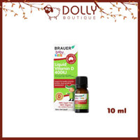 Siro Bổ Sung Vitamin D3, Tăng Cường Hấp Thụ Canxi Brauer Baby Kids Liquid Vitamin D 400IU  - 10ml
