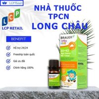 Siro Brauer Baby Kids D3+k2 High Potency MK-7 Drops 10ml bổ sung vitamin D3 và vitamin K2