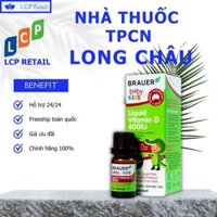 Siro Brauer Baby Kids Liquid Vitamin D 400IU bổ sung vitamin D3, tăng cường hấp thụ canxi (10ml)