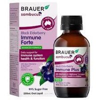 Siro BRAUER BlackElderberry Cold & Flu forte Giảm triệu chứng cảm cúm, cảm lạnh cho trẻ (Chai 100ML)