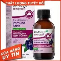 Siro BRAUER BlackElderberry Cold & Flu forte Giảm triệu chứng cảm cúm, cảm lạnh cho trẻ (Chai 100ML)